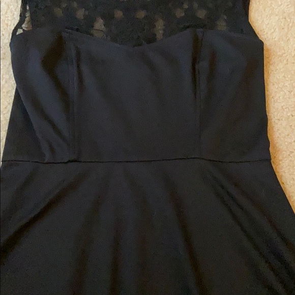 SOLD! Black Lace Sheer Sweetheart Skater Dress - Picture 4 of 8